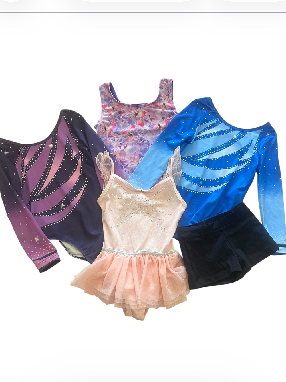 Bundle Girls Dance Gymnastic Leotard Size 5, 6/7 Capezio Shorts Small Cat & Jack